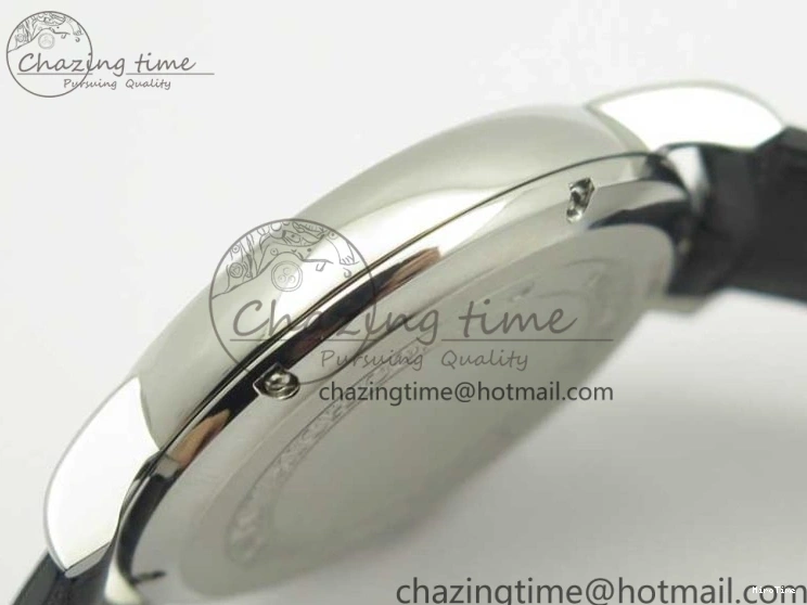 MIROTIME 0420 Fashionable Portofino Automatic SS TWF 1:1 Best Edition Silver Dial SS Markers on Black Leather Strap A 7200